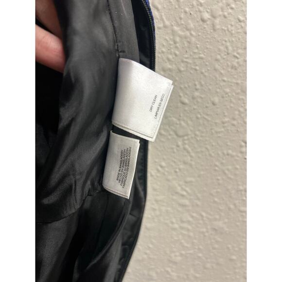 Black Label By Evan Picone Women's Blue Textured Floral Sleeveless Dress Size 10 - Picture 11 of 11